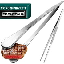 TEXIJUSO Cooking Tweezers - 2 Pieces Cooking Tweezers Stainless Steel Set, Round Barbecue Tweezers for Cooking and Roasting   Pointed Kitchen Tweezers for Decorating, Tweezers Kitchen 30 cm