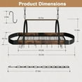 thumbnail image 2 of Hanging Pot Rack32Inch Ceiling Pot Rack For Kitchen SpaceSaving Pot Hanger With 16 Detachable S Hooks Sturdy Metal Frame Industrial Style For Pot Pan Storage SpaceSaving, 2 of 8