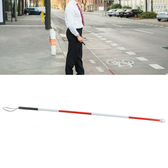 Folding Blind Cane, Strong Durable Foldable Cane Light Weight Red White For Vision Impaired