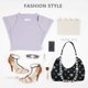 thumbnail image 5 of Bolsos De Mano Bolsa de mano femenino con rayas onduladas, Mini de muñeca con nudo, Color de contraste, moda informal, Simple, elegante, hecho a mano para vacaciones de fin de semana Sywqhk Para Estrenar, 5 of 9