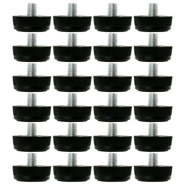 24pcs M8 x 10 x 30mm Pies Niveladores Ajustables Cubiertas Protectores de Piso para Patas de Muebles