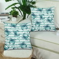 thumbnail image 2 of MKHERT Blue White Striped Cute Crabs Pillowcase Pillow Protector Cushion Cover 18x18 inch,Set of 2, 2 of 2
