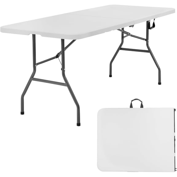 6 Foot Premium Folding Table, White
