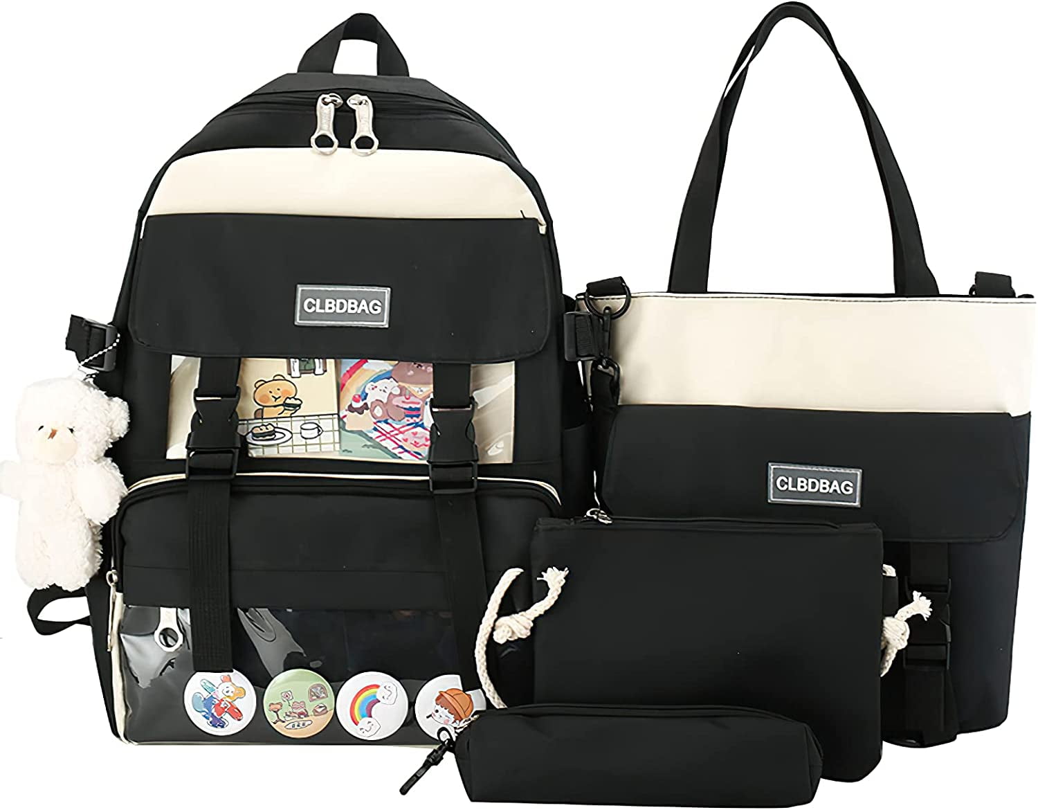 Backpack for Girls Teens Bookbag Set Laptop Backpack Shoulder bag with