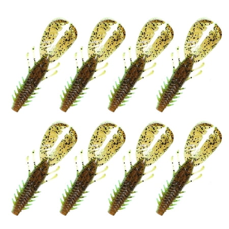 YIGSECU 8pcs Fishing Baits Lure 7.5cm 3.7g Shrimp Soft Baits Crawfish Lures for Trout Artificial Swimbait Fishing Accessory