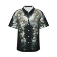 thumbnail image 1 of Balery Floral Angelic White Wings Camisas hawaianas de manga corta para hombre, camisas playeras de corte holgado, camisas de vacaciones con botones,X-Large, 1 of 7