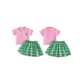 thumbnail image 2 of BemeyourBBs Toddler Baby Girl Golf Outfit Infant Baby Girls Summer Clothes Collared Short Sleeve Button Down Shirt and A-line Skirt Set Toddler Girls 2 Piece Summer Outfit, 2 of 9