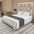thumbnail image 1 of Geometric Bed Runner, Modernistic Repeating Triangular Pattern with Half Tone Dots Print, Decorative Accent Bedding Scarf for Hotels Homes and Guestrooms, King, Charcoal Grey and Ivory, by Ambesonne, 1 of 2