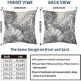 thumbnail image 5 of Vintage Flowers Pillow Covers 18x18 Inch Set of 2 Black Gray White Floral Leaves Decorative Square Throw Pillows For Couch Rustic Square Pillow Cases Home Decor For Living Room Sofa Porch Outdoor, 5 of 6
