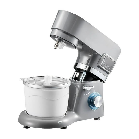 Ice Cream Maker 1.8 Qt Electric Frozen Dessert Machine, 6-Speed LED Display Timer, with Mixing Paddle & Dough Hook, for Sorbet, Gelato, Frozen Yogurt - Grey