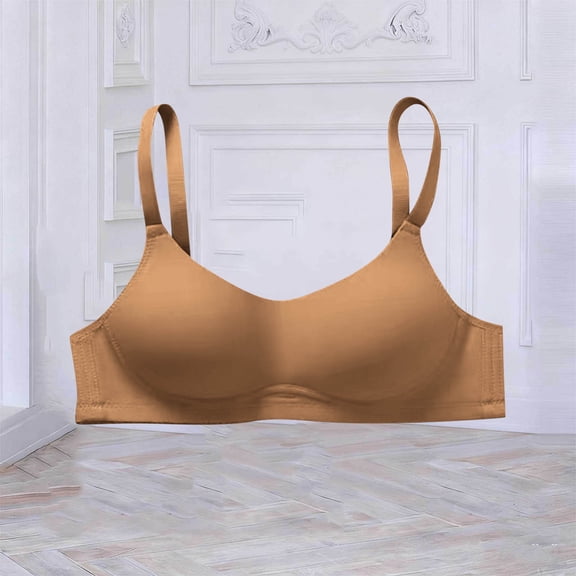 Lopecy-Sta Women's Everyday Bra Seamless Wireless Lightly Lined Full Coverage Smooth T-Shirt Bra with Adjustable Straps, Soft Breathable Comfortable Bralette for Daily Wear
