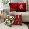 thumbnail image 4 of Fundas de almohada de Navidad para sofá, decoración del hogar, 40/45/50cm, bolas de adorno, campanas de bayas de acebo, 4 of 4