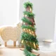 thumbnail image 4 of Guirnalda navideña de pino verde, árbol de Navidad artificial, paquete de guirnalda de ratán, decoración navideña de pared de pino para jardín, 4 of 5