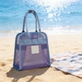 thumbnail image 1 of Mesh Storage Tote Bag 23x22.5x12 cm, Breathable Polyester, Drainable, Lightweight, Color Blocking Design for Beach, Shower, Travel, and Everyday Use, 1 of 6