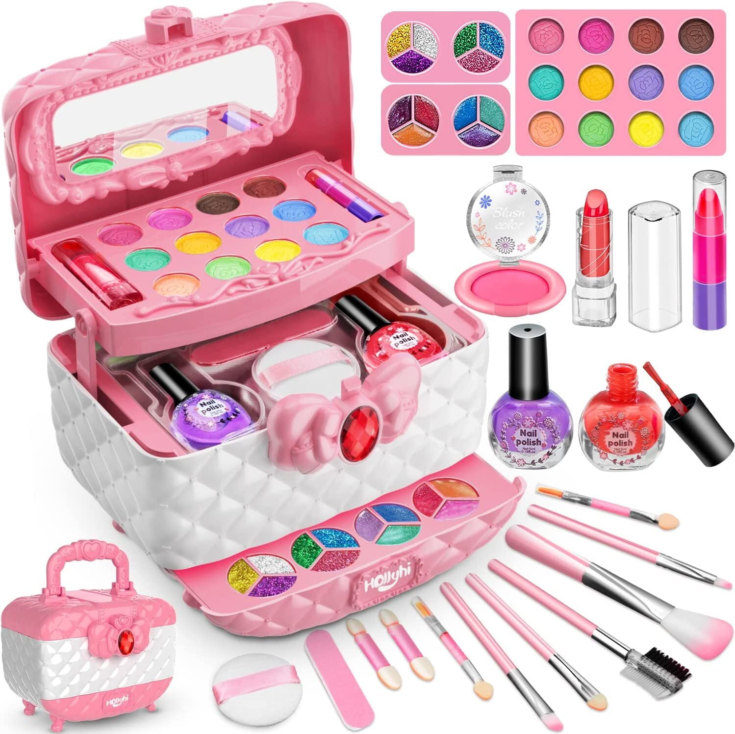 41 Pcs Kids Makeup Kit For Girl Washable Girls Makeup Kit Toys For 41-pcs-kids-makeup-kit-for-girl-washable-girls-makeup-kit-toys-for
