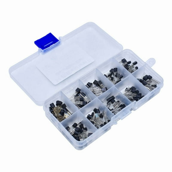 200Pcs Electric Component 3Pin Transistor 10 Value Transistor Assortment for Electronic Circuit and Electronics Projects