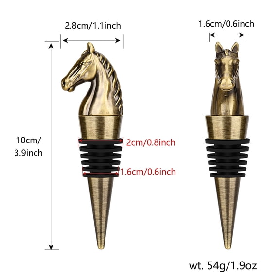 Luxury Horse Head Wine Bottle Stopper — Decorative Metal Wine Preserver & Gift