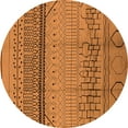 thumbnail image 1 of Ahgly Company Indoor Round Solid Orange Modern Area Rugs, 3' Round, 1 of 4