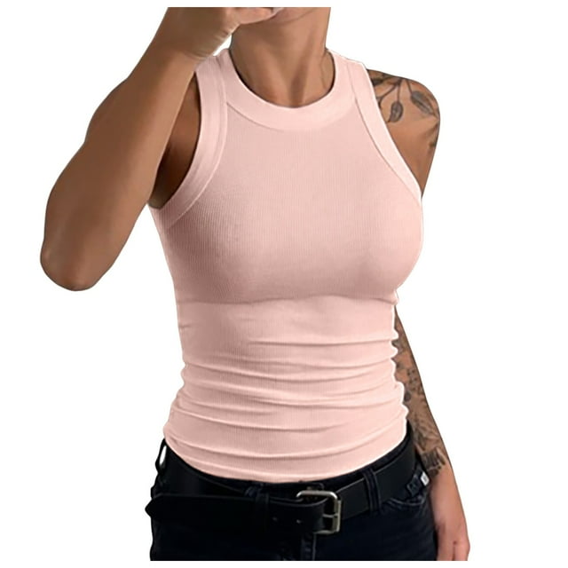JFHHQ Débardeur Dos Nu à Bretelles pour Femmes Été Sortie Mode Sans Manches L RD2