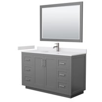 Wyndham Collection Miranda 54" Wood Single Bathroom Vanity in Gray/Nickel
