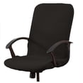 thumbnail image 2 of Hltser Computer Office Chair Cover -Removable Washable Waffle Anti-dust Desk Chair Protectors (Black  Medium), 2 of 6