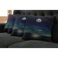 thumbnail image 5 of Ambesonne Ocean Throw Pillow Cover 4 Pack, Full Moon in the Sea, 16", Black Navy, 5 of 5