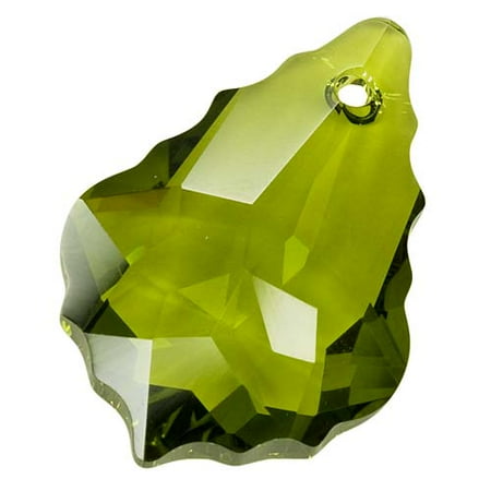 Olivine Austrian Crystal - Swarovski Crystal, #6090 Baroque Pendant 22x15mm, 1 Piece, Olivine