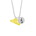 thumbnail image 2 of Delight Jewelry Acrylic 1.25" Yellow Cheer Megaphone Silvertone Script Initial Disc - J - Charm Necklace, 20"+3", 2 of 4