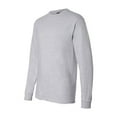 thumbnail image 3 of Hanes Men’s Beefy-T Long Sleeve T-Shirt, Crew Neck, Durable Pre-Shrunk Cotton Tee, Light Steel, XL, 3 of 4