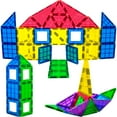 thumbnail image 2 of MAGEES Magnetic Building Blocks 100 Set - Magnet Toys Building, Strongest Magnets - Magnetic Tiles Includes Bonus 13 Piece Insert Alphabet Cards - STEM 3D Magnet Tiles - Original Magees - By Play22, 2 of 7