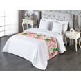 thumbnail image 3 of Blooming Roses Bed Runner, Warm Colors Daisy and Rose Pattern with Leaves Greenery Print, Decorative Accent Bedding Scarf for Hotels Homes & Guest Rooms, King, Pastel Pink Fern Green, by Ambesonne, 3 of 3