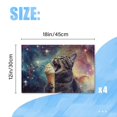 thumbnail image 2 of BaHomeck placemats Set of 4 rectangle Linen Cotton Placemats for Dining Table Washable Heat Resistant,18*12inch,Cat Joyfully Eating Ice Cream Cone In Space, 2 of 4