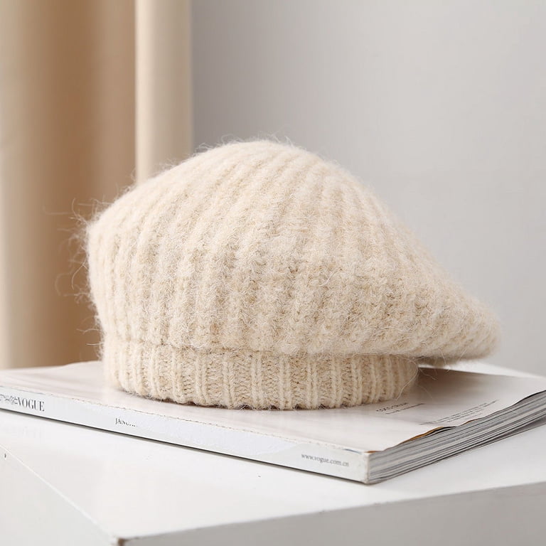 2112 Beret Hats For Women Men Warm Knit Beanie Cap P Patch White Women Wool Beret Hat White Casual French Beret Hat Artist  main image 2