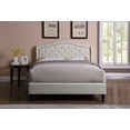 thumbnail image 3 of Homelife 53" Light Beige Cream Curved & Diamond Tufted Headboard Platform Bed, 3 of 4