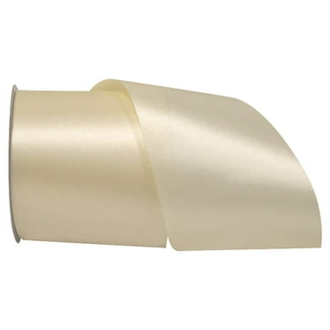 Reliant Ribbon - 5100-650-10K, Single Face Sf Satin With Soft Finish Ribbon, Eggshell, 4 Inch, 50 Yards