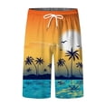 thumbnail image 5 of XINPING Men Plus Size Beach Shirt Casual Palm Tree Print Quick-Dry Patriotic Swimming Trunks with Pockets Stretch Fabric Mens Summer Clothes, 5 of 5