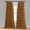 thumbnail image 5 of Ambesonne Kente Pattern Curtains, Zimbabwe, Pair of 28"x63", Multicolor, 5 of 5