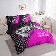thumbnail image 3 of Manfei Modern Gamepad Gamer 7-Piece Twin Bedding Sets,Circle Dots Bedding Comforter Set,Gray Pink Black Sheet Sets For Boys Kids,Ultra Soft Home Decor Reversible, 3 of 8