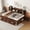 Antique brown, variant on Twin Size Adjustable Bed Base, Twin Size Wooden Captain Bed with Built-in Bookshelves,Three Storage Drawers and Trundle, White Wash, White Washed Bed Frames,Pine Platform Bed Frames