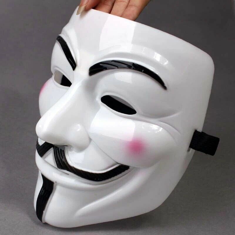 hacker mask white V for Vendetta Halloween face mask Costume Cosplay
