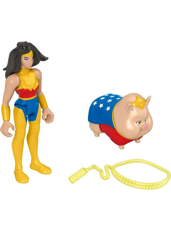 Fisher-Price DC League of Super-Pets Wonder Woman & PB Poseable Figure Set, 3 Pieces