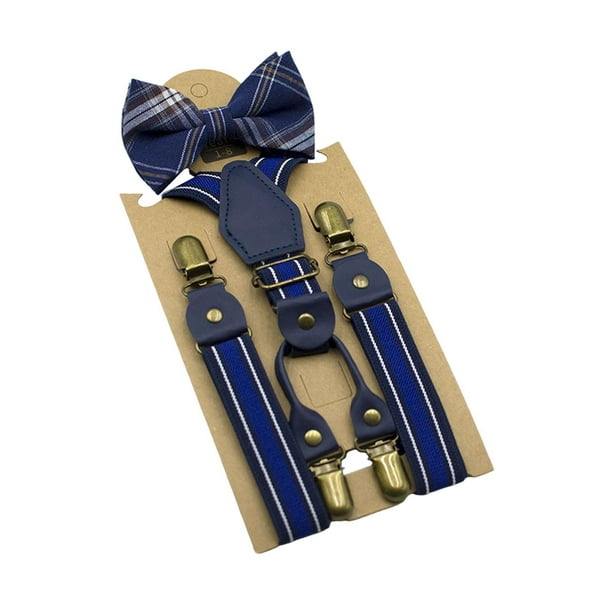 Conjunto de tirantes y pajarita para niño, accesorios de ropa, ajustables, cómodos y ligeros. Estilo B