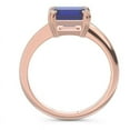thumbnail image 2 of 2.50 Carat Fine Emerald Cut Blue Sapphire Gemstone Solitaire Bridal Ring for Women 18K Rose Gold Size 6 by Diamond-Capitals, 2 of 8