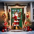 thumbnail image 5 of ‌Christmas Door Cover - Santa Claus & Tree Holiday Decor,Waterproof,Reusable,Christmas Party Decorations,Holiday Home Decor,Festive Wall Decor,35x71in‌‌, 5 of 8