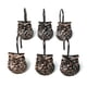 thumbnail image 2 of Ganchos de cortina de ducha de bronce búho anillos de aleación de zinc ganchos de cortina de ducha de metal de fácil deslizamiento 12 Piezas Inevent HA0135-00B, 2 of 7