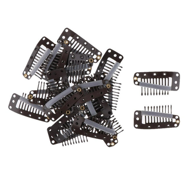 Clips a presión Macarena para extensiones de cabello acero Inoxidable 3.6cm Marrón claro
