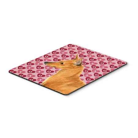 Min Pin Hearts Love and Valentine's Day Portrait Mouse Pad, Hot Pad or Trivet