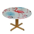 thumbnail image 3 of JEUXUS Pink Blue Flamingo Round Tablecloth with Elastic Edge Fitted Flamingo Table Cover Waterproof Table Cloths Indoor Outdoor Modern Tables Decoration for Dining Table,Picnic,Party, 3 of 7