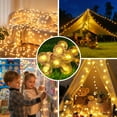 thumbnail image 5 of TETOU Globe String Lights, 33ft 80LED Crystal Fairy String Lights Battery Operated String Lights with Remote Waterproof for Indoor Outdoor Camping Hanging Home Patio Garden Decoration - Warm Color, 5 of 7