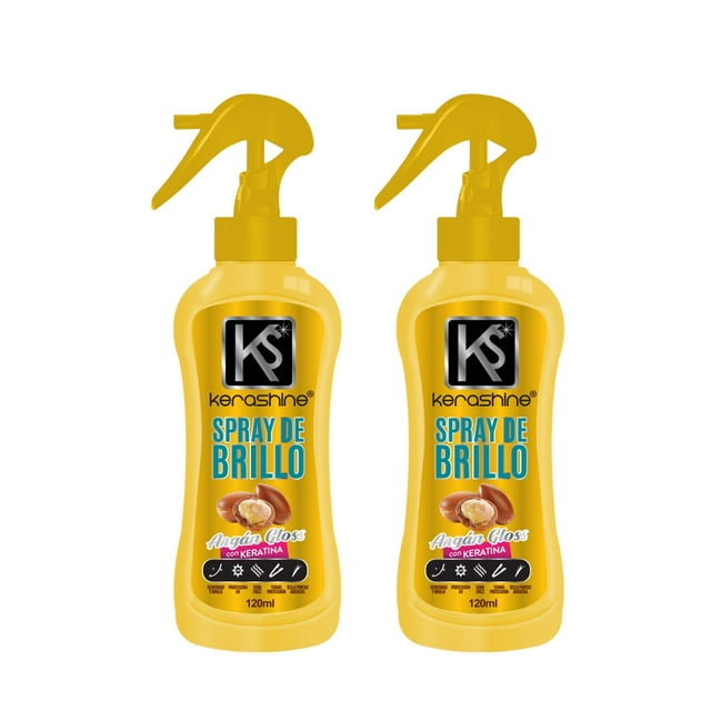 Spray de Brillo Kerashine Argan Gloss 120 ML 2 PZ Agua